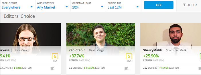 negociação de cópias, revisão etoro